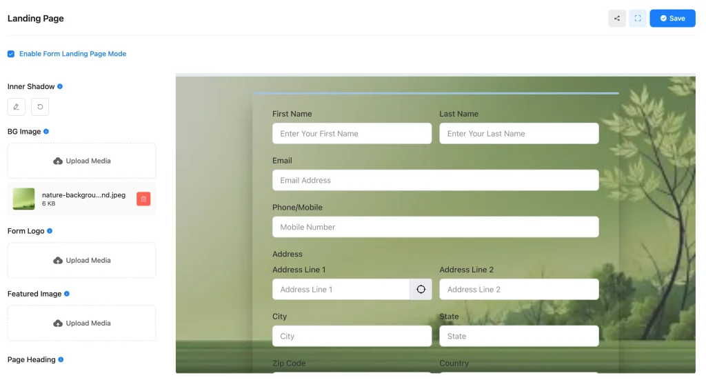 9. Add a separate landing page for a compact purpose
