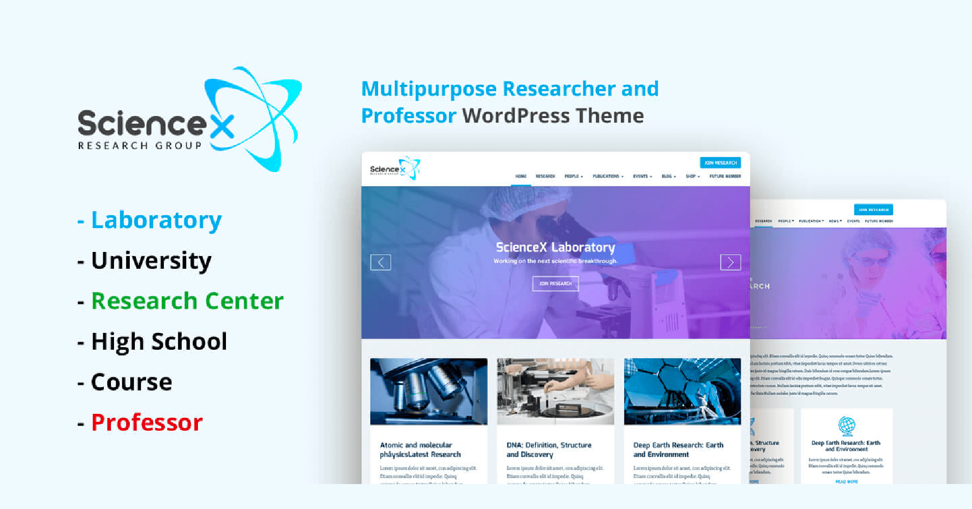 Science-X WordPress Education Research Theme
