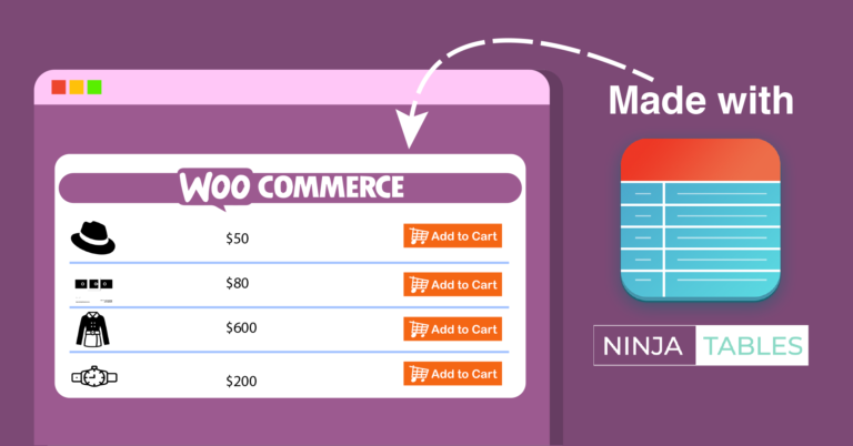 WooCommerce product table