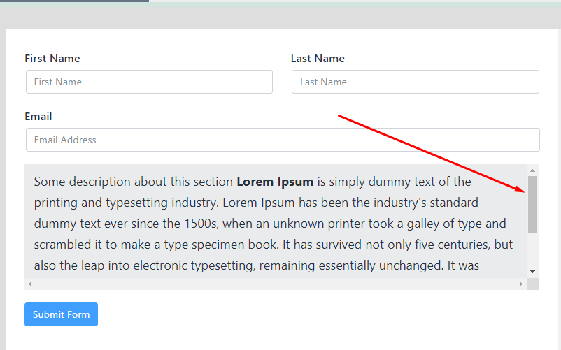 Ready class for a scrollbar in Fluent Forms.png