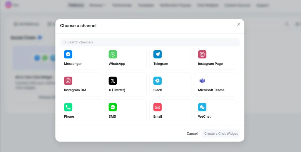 Chat widgets in wp-social-ninja