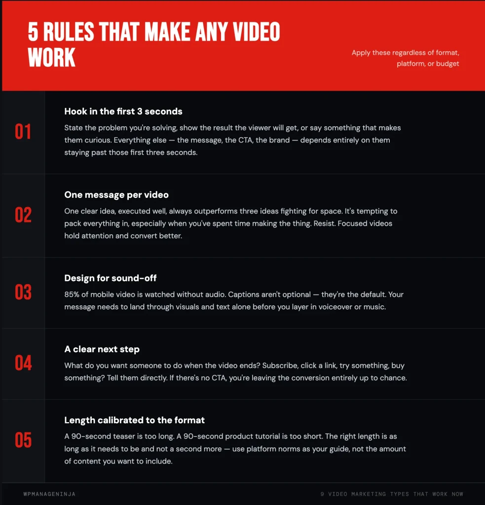 5 rules that actually makes a video work