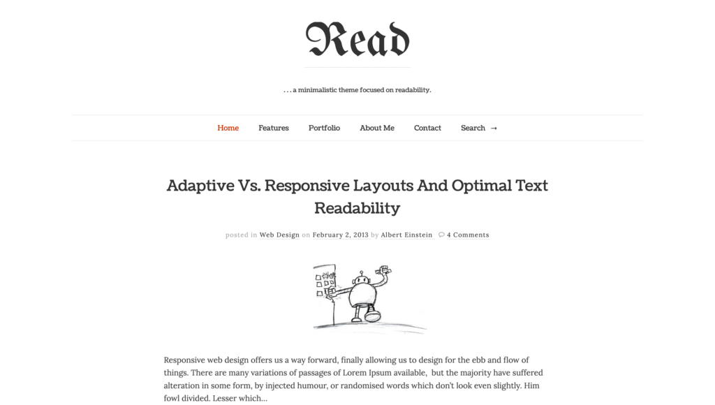 Read WP - Minimalist WordPress Blog Theme