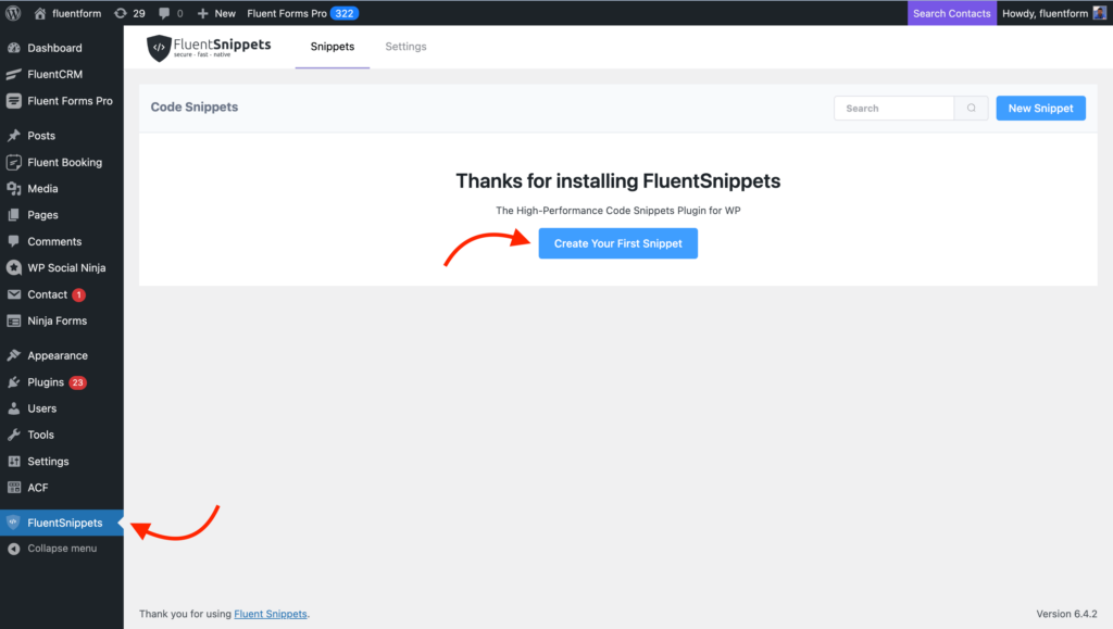 Create your first snippet