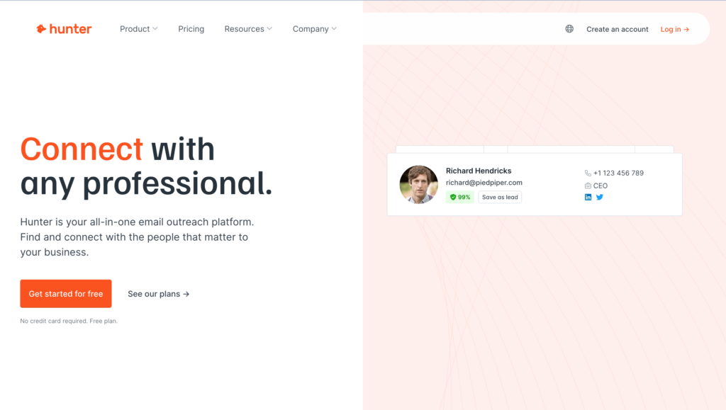 Hunter - Free influencer marketing tool