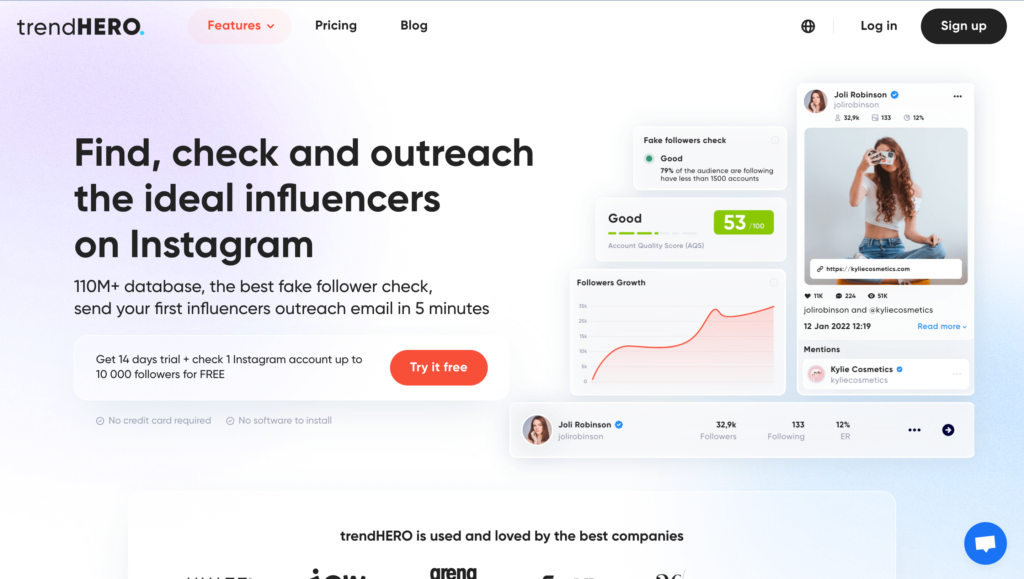 trendHERO - Free influencer marketing tool