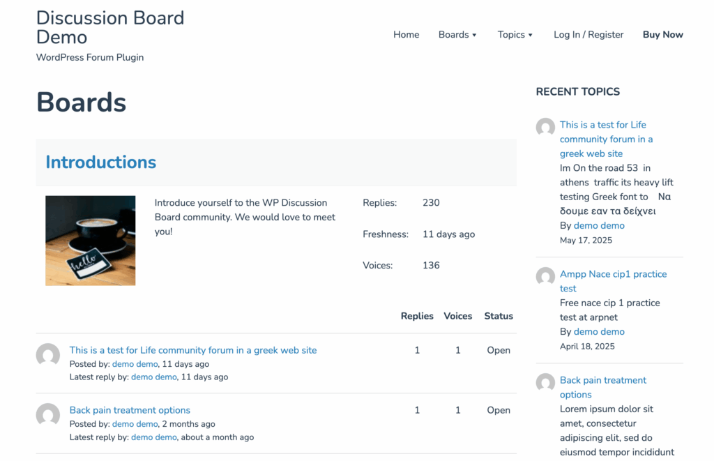 Discussion Board Forum