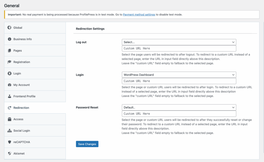ProfilePress - General Settings