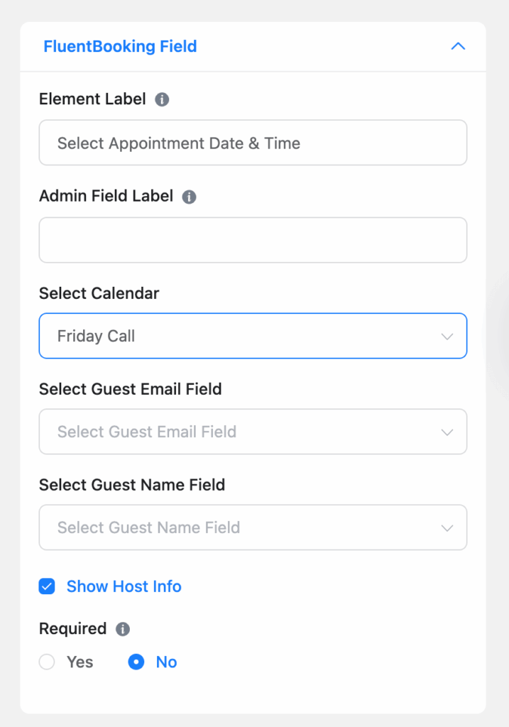 FluentBooking Field in Fluent Forms