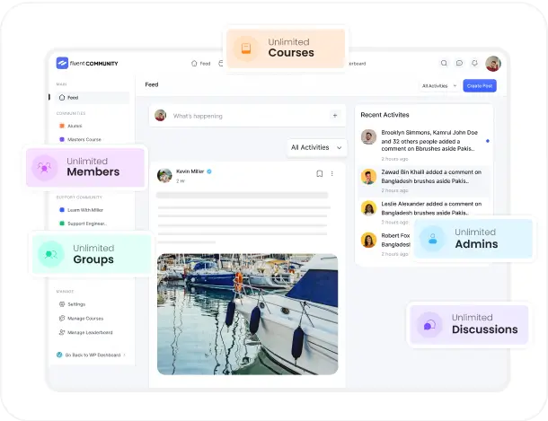 FluentCommunity dashboard