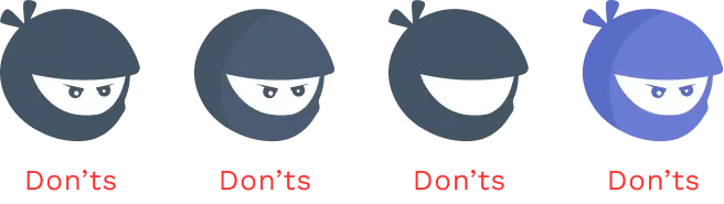 Don't alter our logo's colors or shapes, or combine it with other elements.