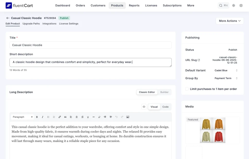 FluentCart – Add a new product