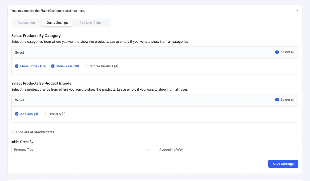 FluentCart-query-settings
