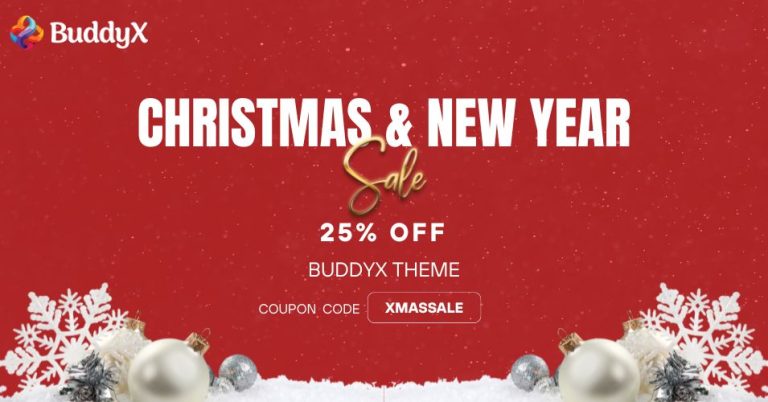 BuddyX Theme Christmas New Year sale