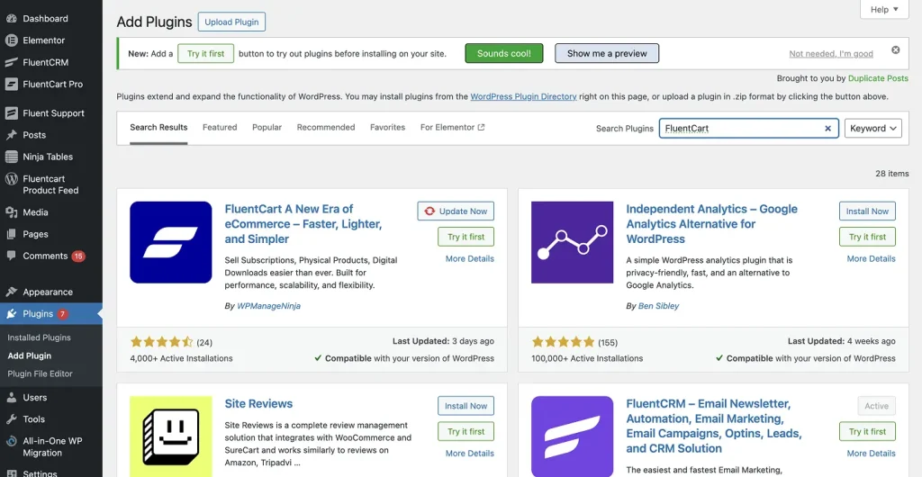 FluentCart Plugin from Plugin Repository