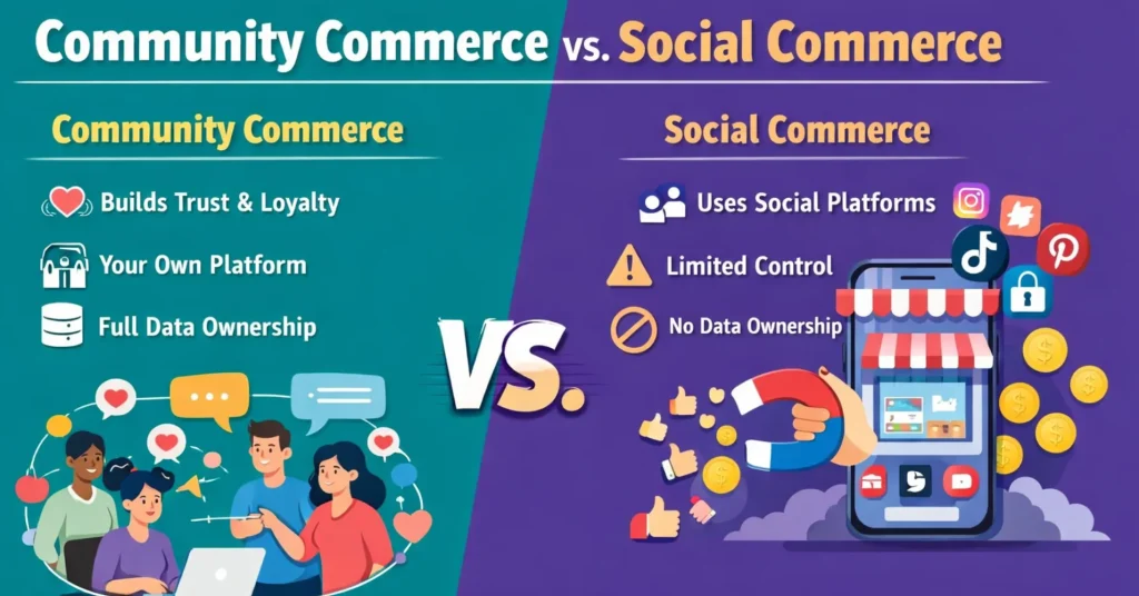 community commerce vs social commerce